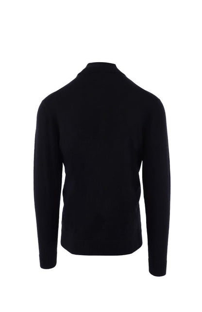 Ben Quarter Zip Knit Sweater in Black