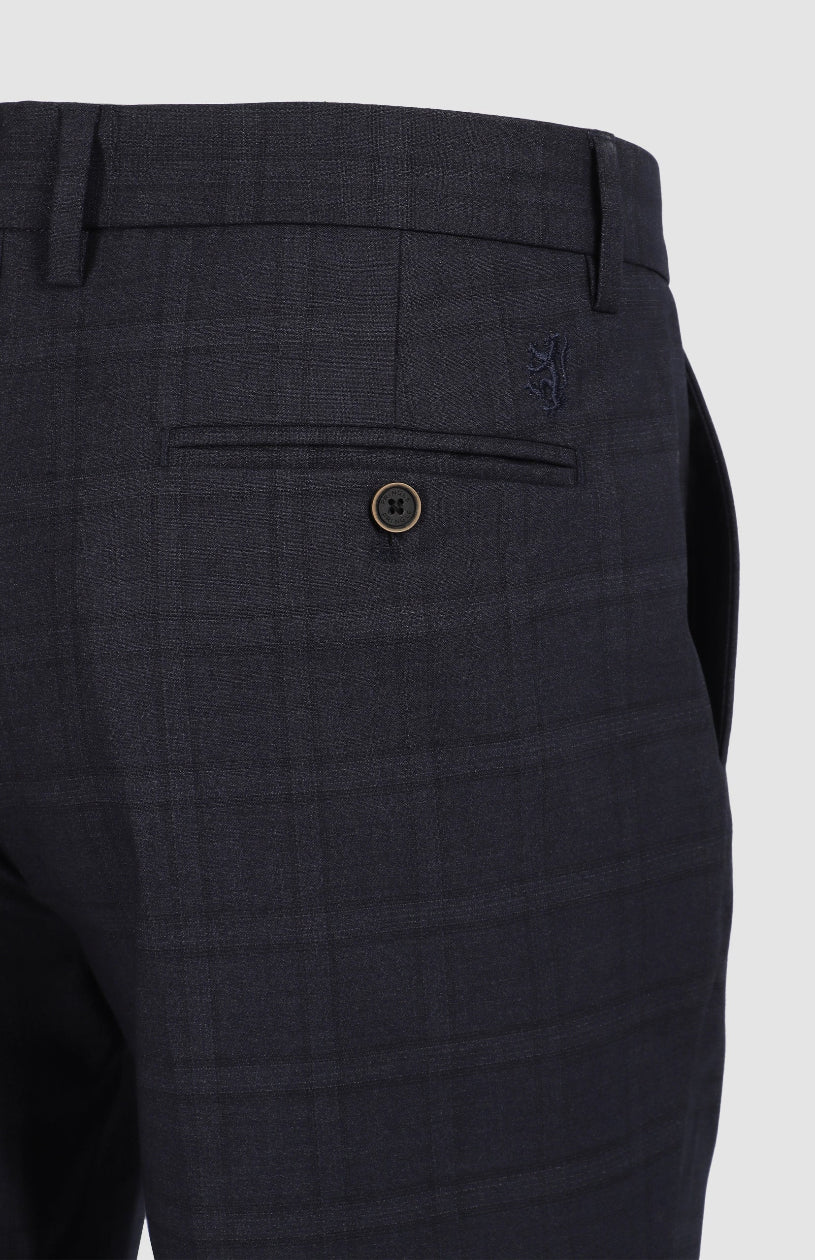 Sam Tailored Check Pants in Navy