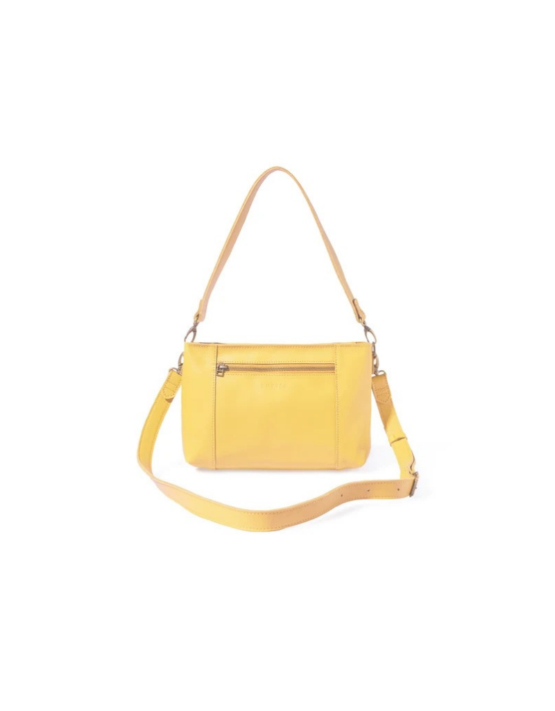 Margo Leather Crossbody + Shoulder Strap in Sunwashed Yellow