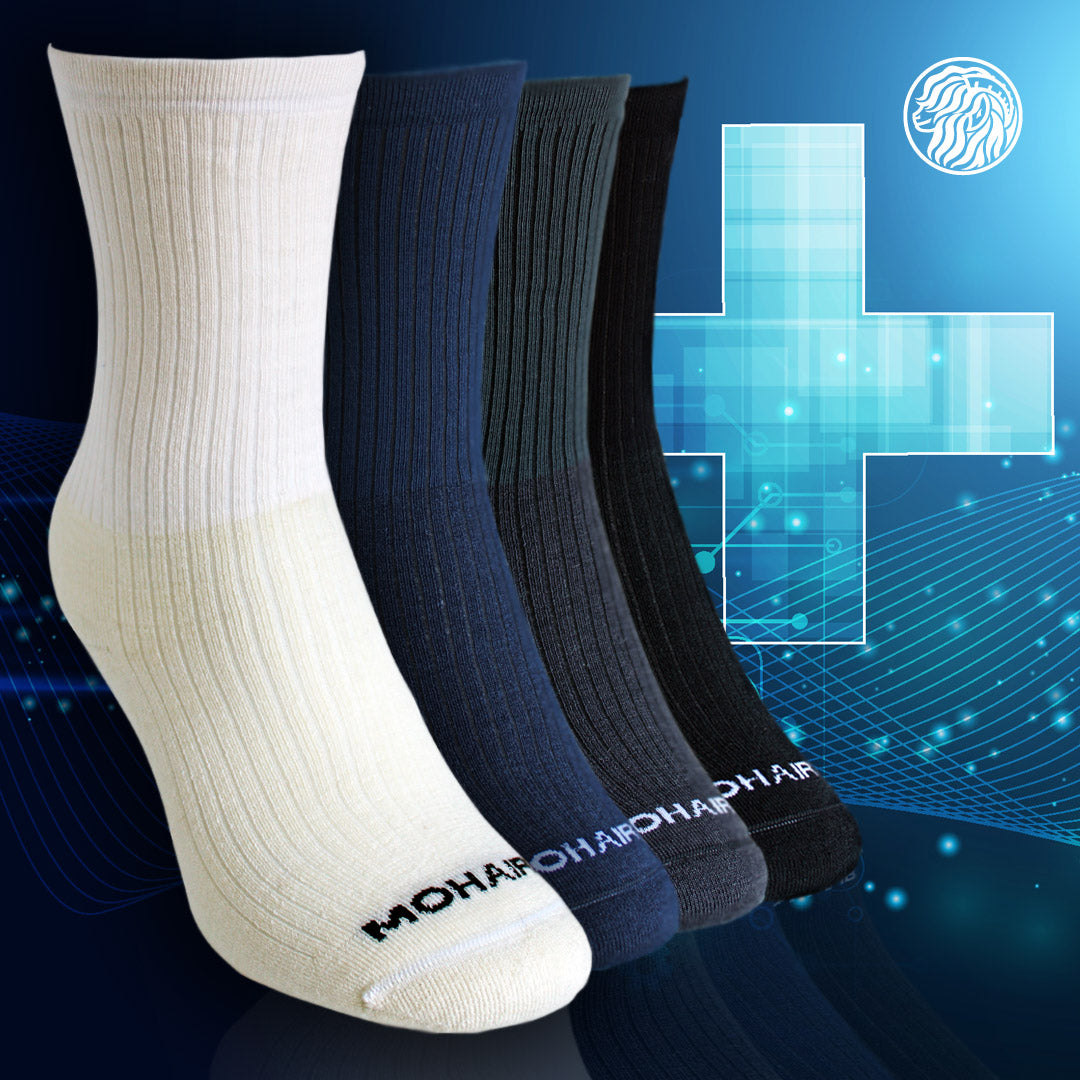 Mohair Ribbed Diabetic Socks