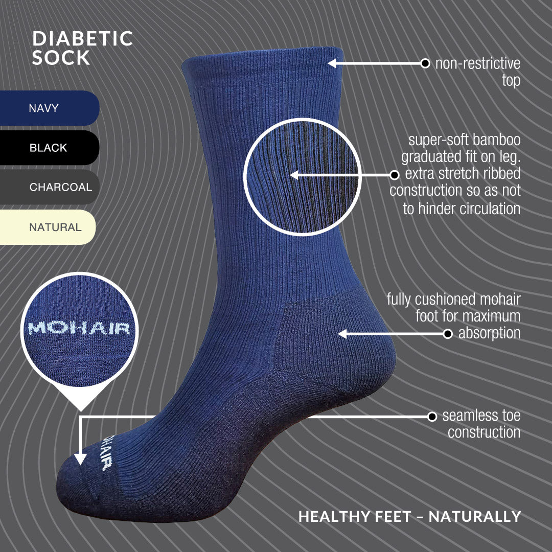 Mohair Ribbed Diabetic Socks