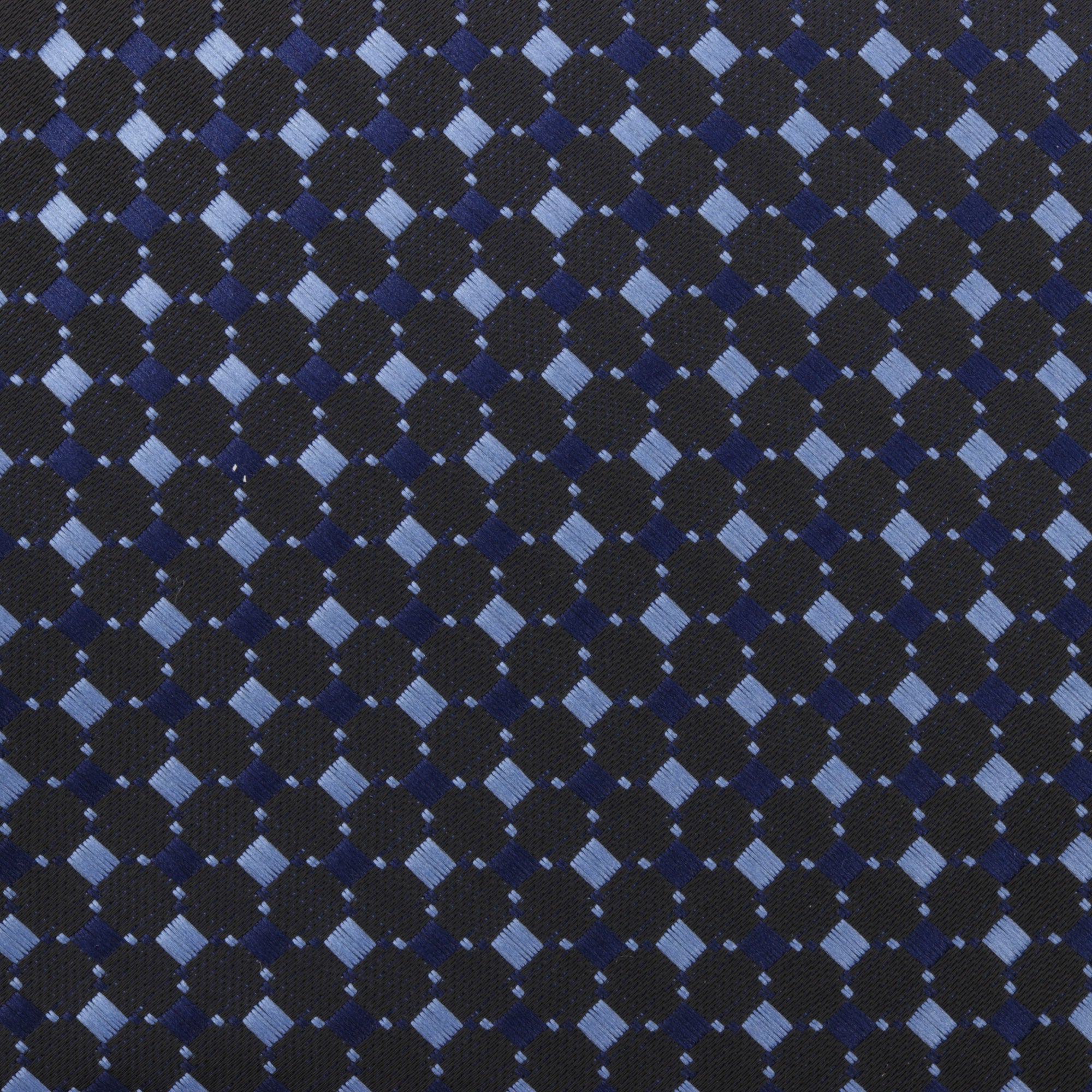 Tie & Pocket Square in Small Squres Navy