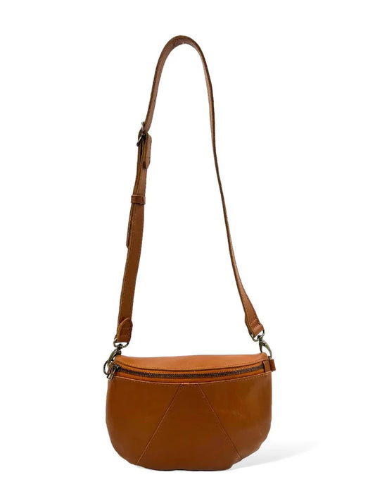 Ruby Classic Leather Adjustable Cider Tan Moon Bag