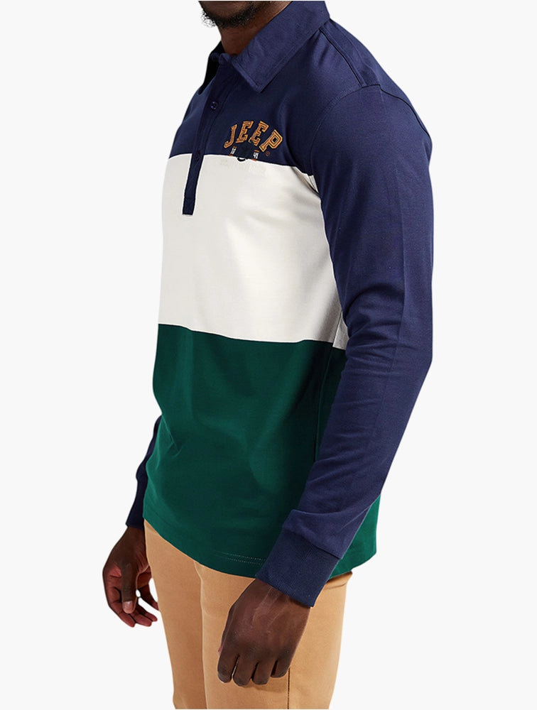 Stripe Rugby Polo in Midnight Blue / Multi