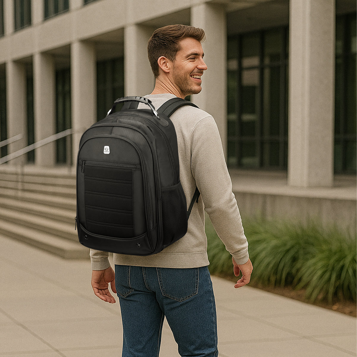 Captain Laptop Backpack in Black