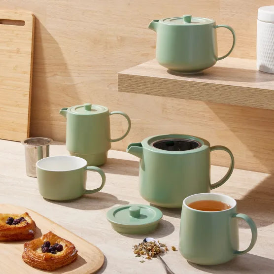 Cafe Life Teapot with Infuser in Seafoam