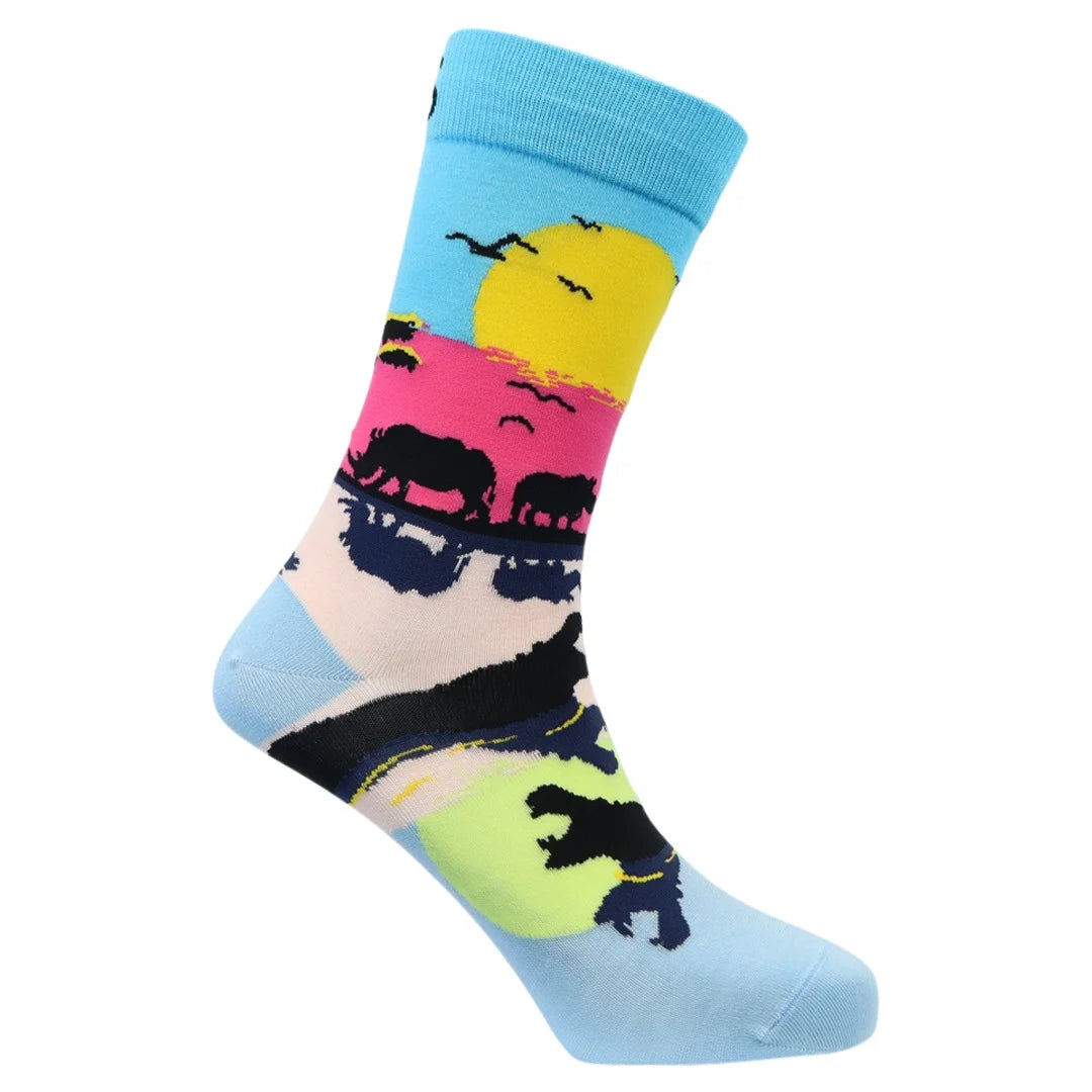 Bamboo Sunset Safari Socks