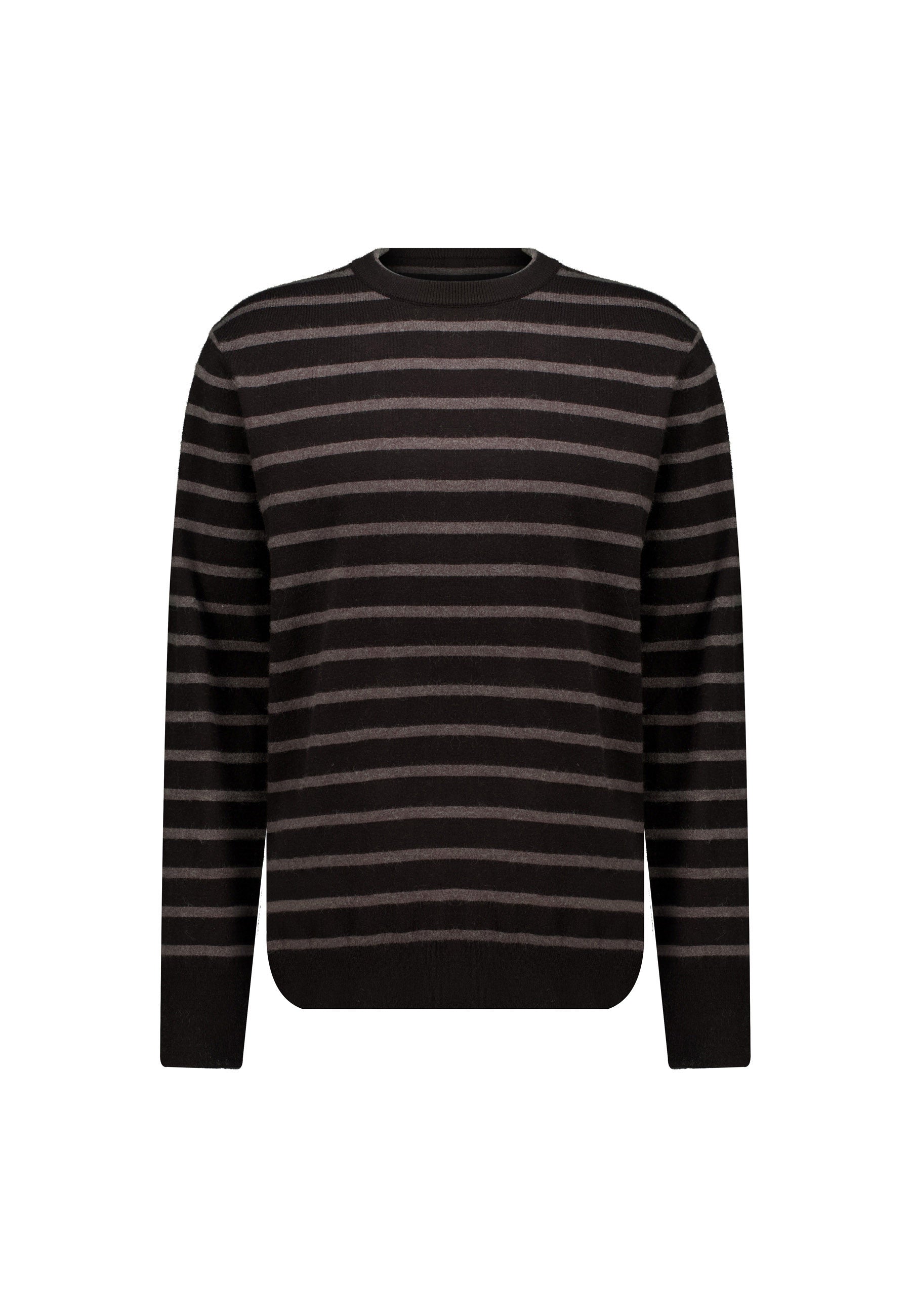 Shot Stripe Cotton Pullover in Black