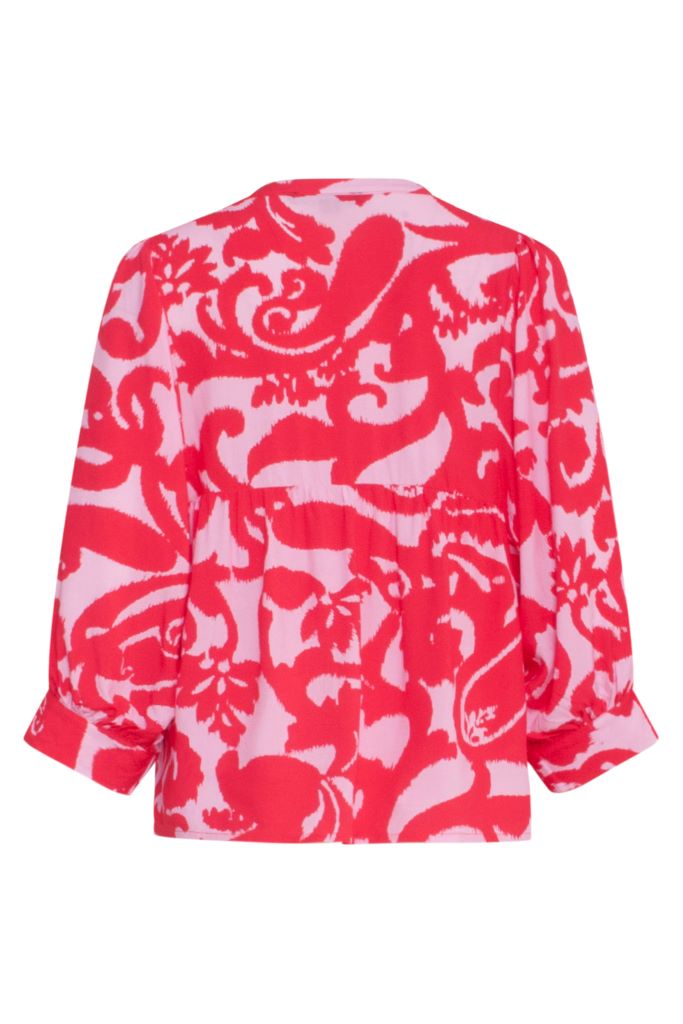 Floral Baroque Top in Pink/Red