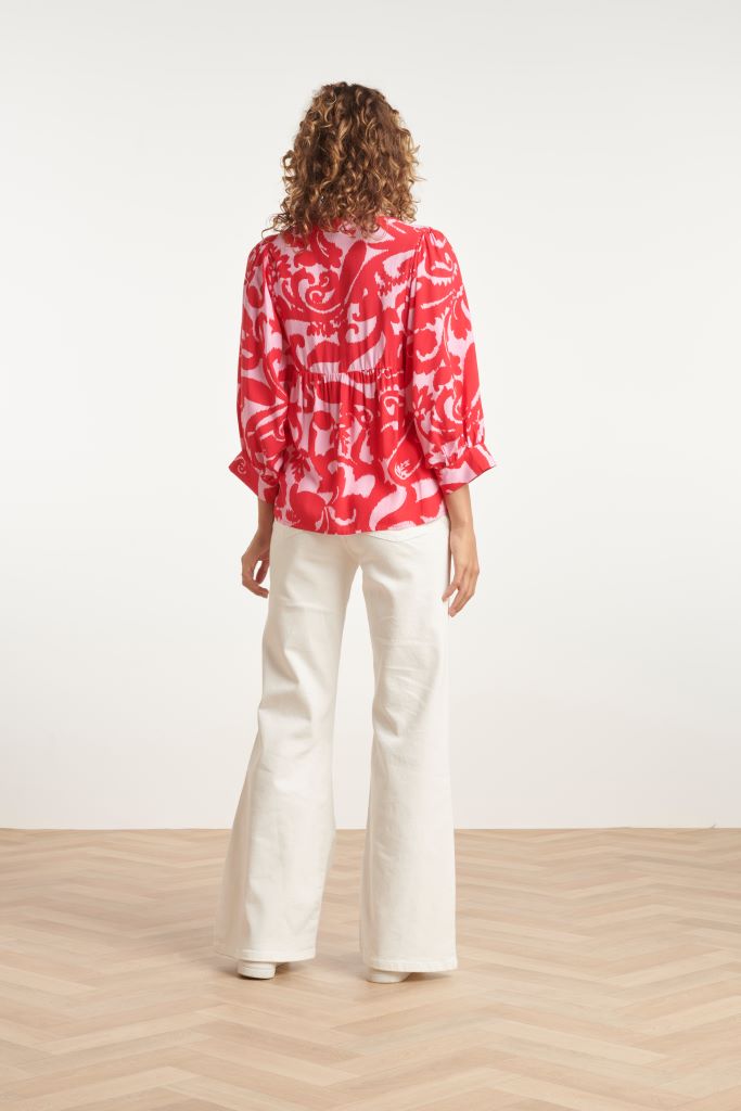 Floral Baroque Top in Pink/Red