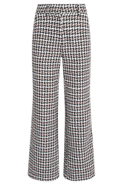 Houndstooth Wide Leg Trousers