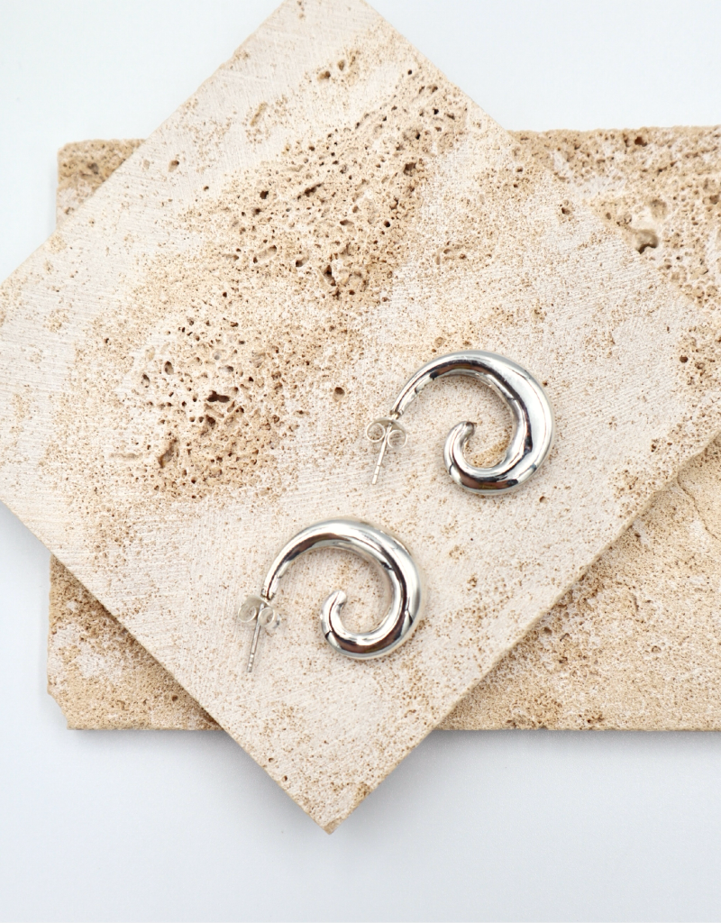 Sterling Silver Spiral Hoop Earrings