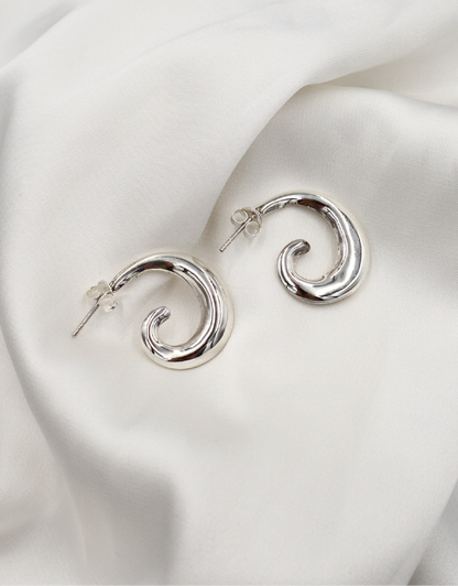 Sterling Silver Spiral Hoop Earrings