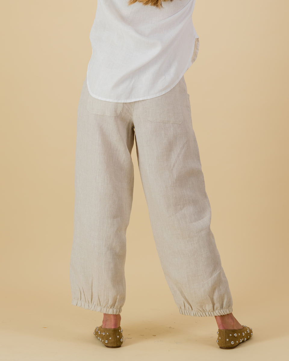 Linen Joggers in Natural