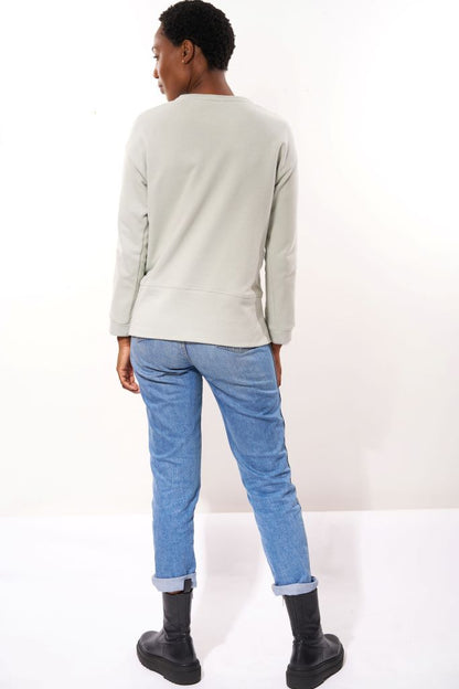 Round Neck Track Top in Mint