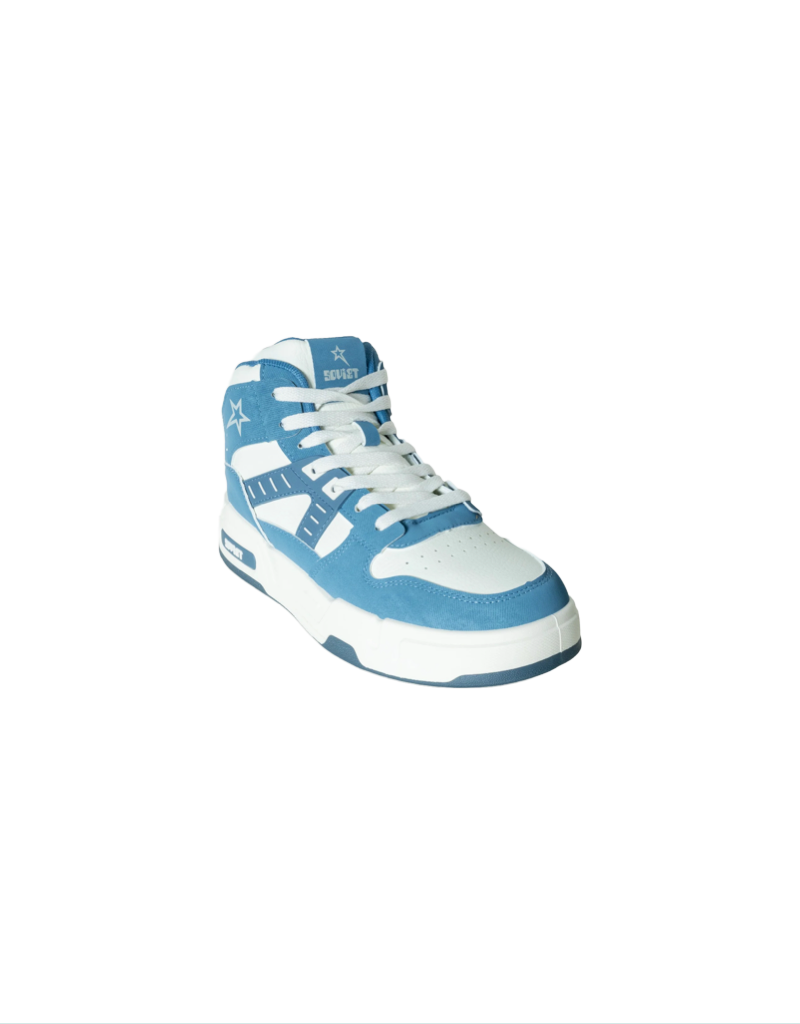 Captain Mid Cut Sneaker in White / Blue