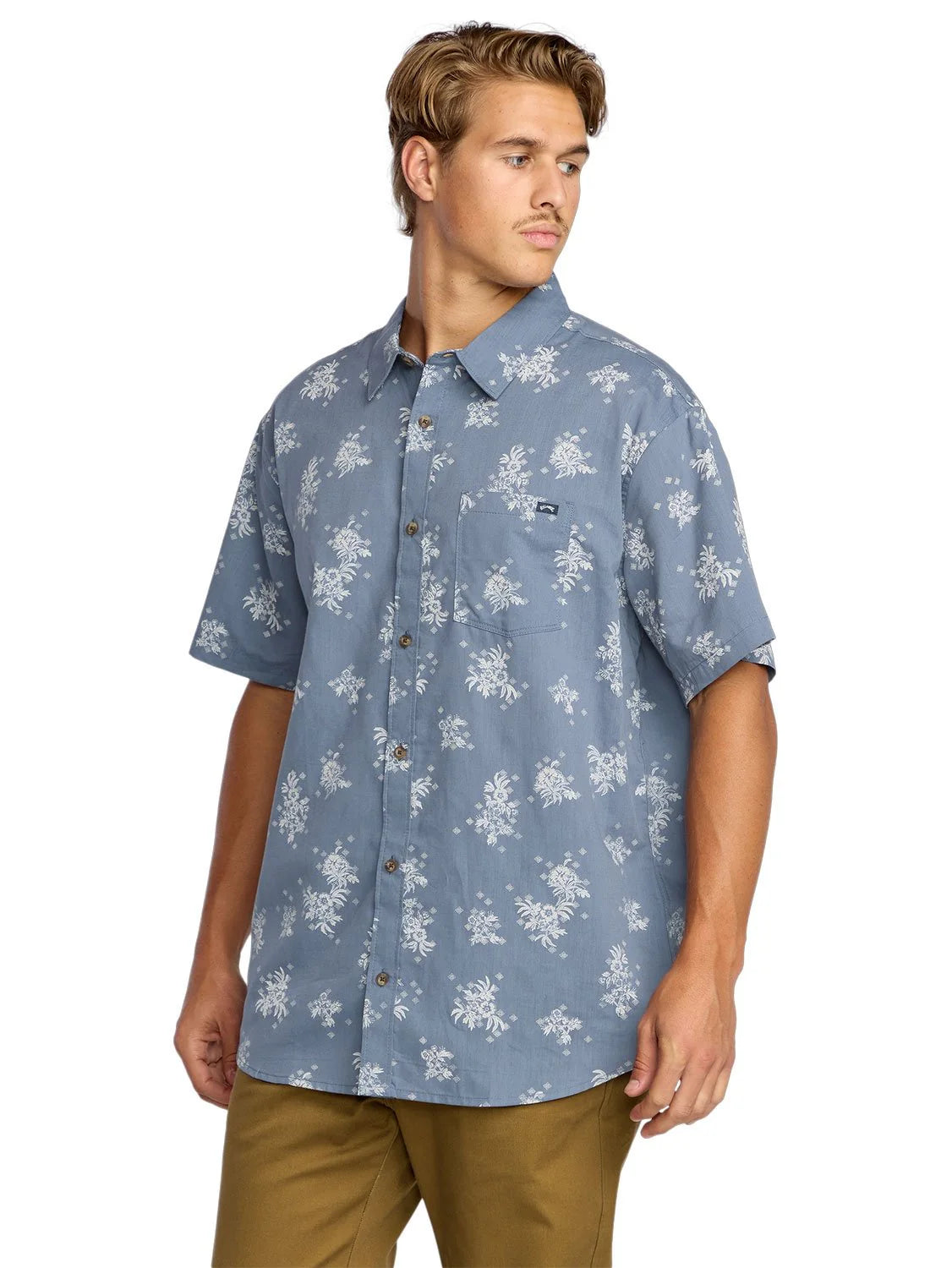 Sundays SS Mini Woven Shirt in Steel Blue