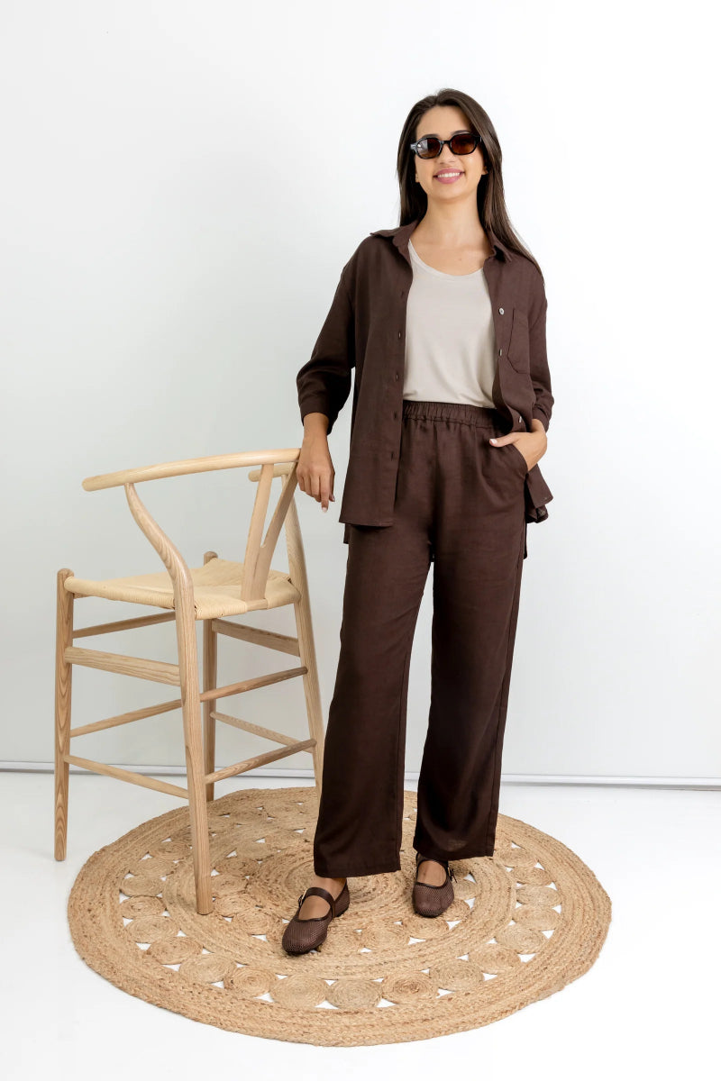 Venti Classic Pants in Chocolate