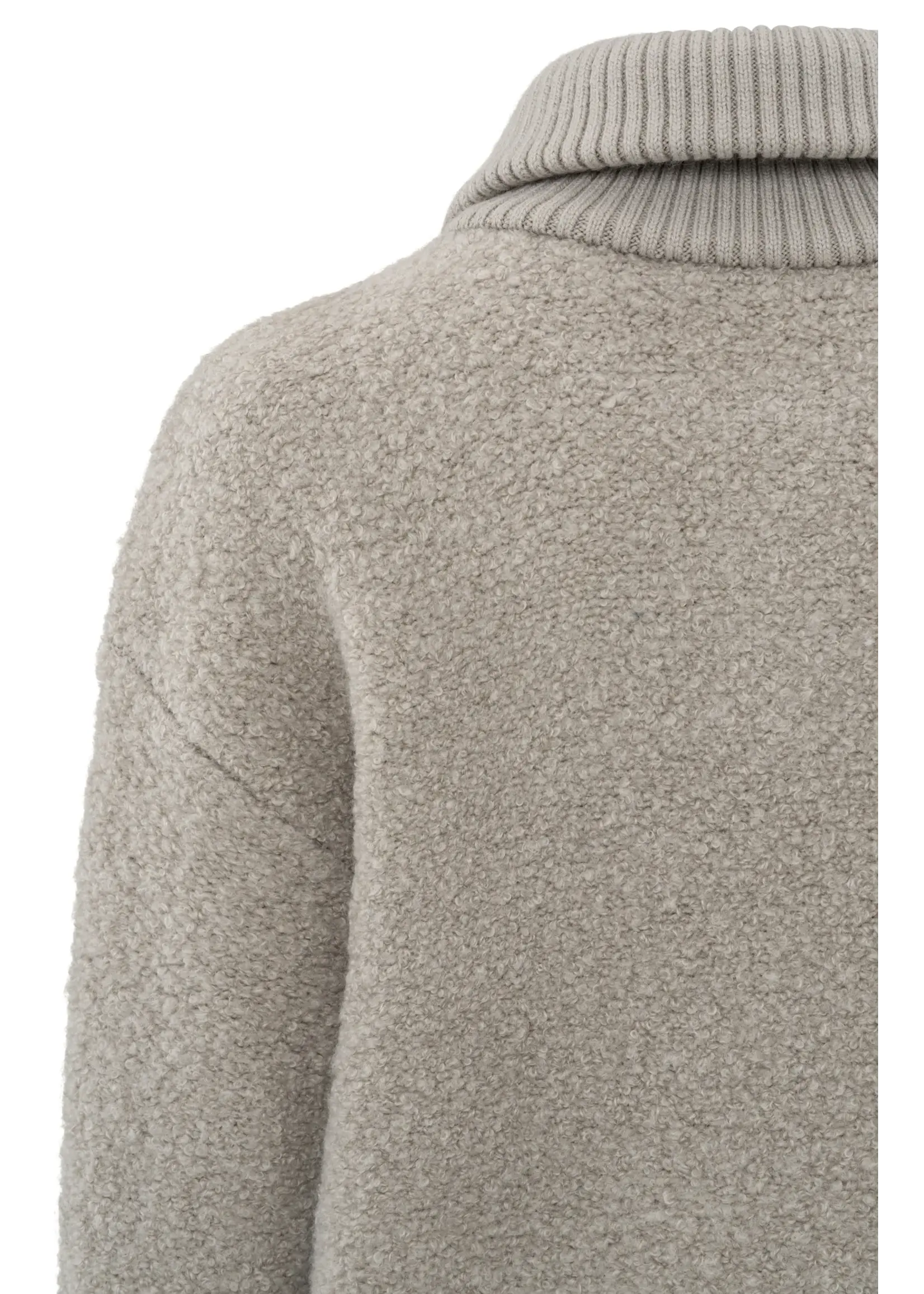 Boucle Rib Detail Sweater in Dove Grey