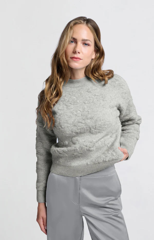 Flower Jacquard Sweaterin Formal Grey Melange