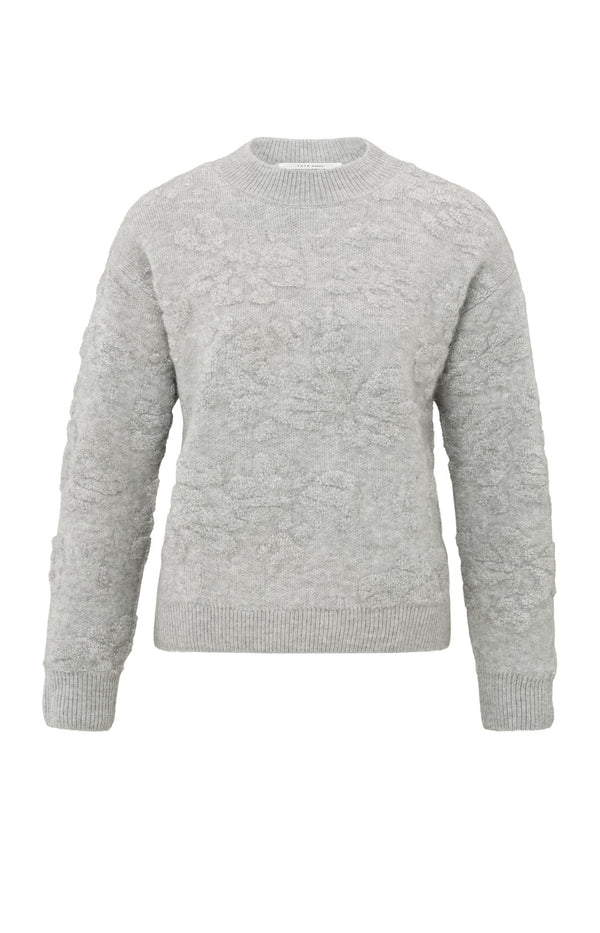 Flower Jacquard Sweaterin Formal Grey Melange