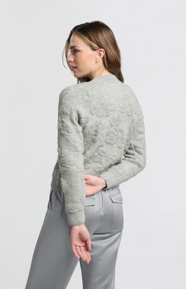 Flower Jacquard Sweaterin Formal Grey Melange