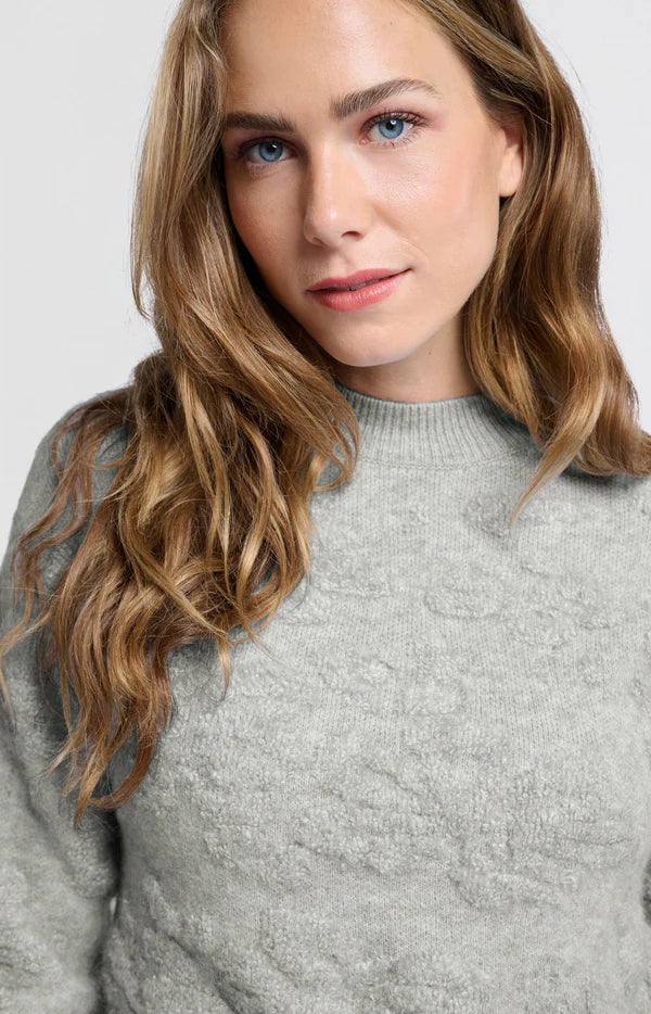 Flower Jacquard Sweaterin Formal Grey Melange