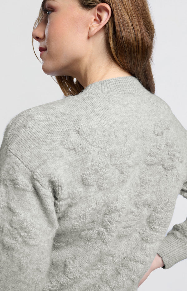 Flower Jacquard Sweaterin Formal Grey Melange