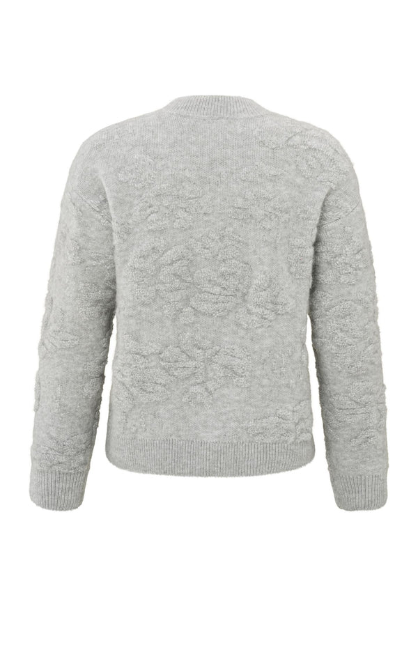 Flower Jacquard Sweaterin Formal Grey Melange
