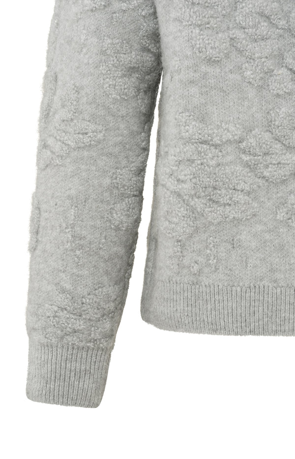 Flower Jacquard Sweaterin Formal Grey Melange