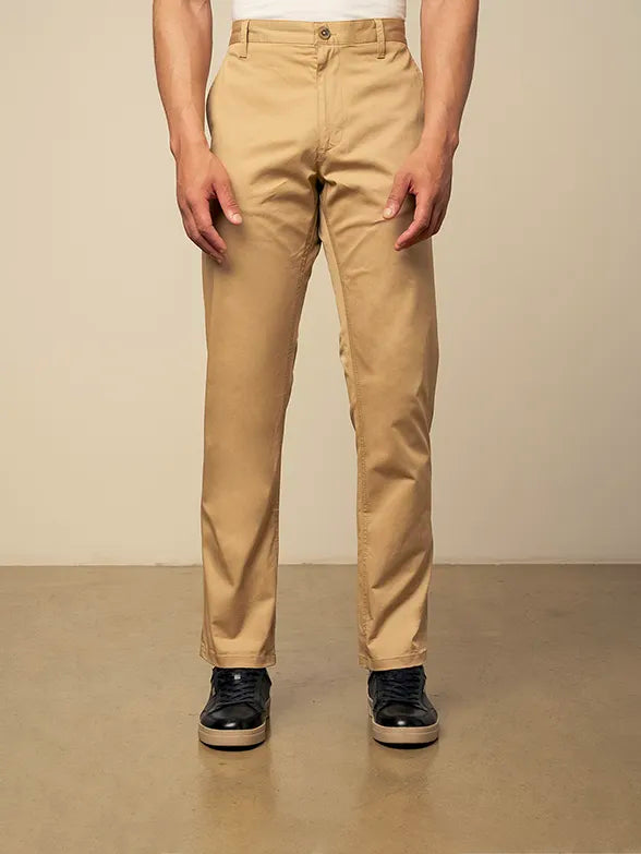 Milan Straight Leg Chino in Khaki