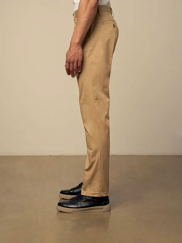 Milan Straight Leg Chino in Khaki