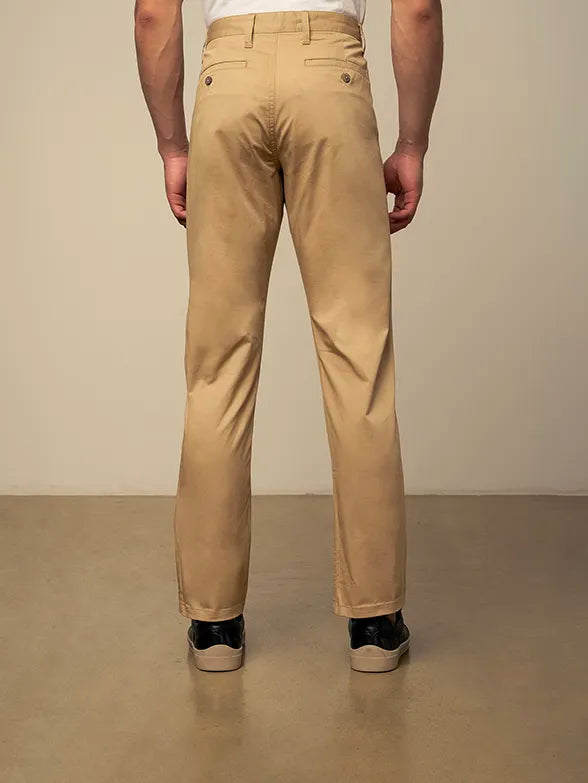 Milan Straight Leg Chino in Khaki