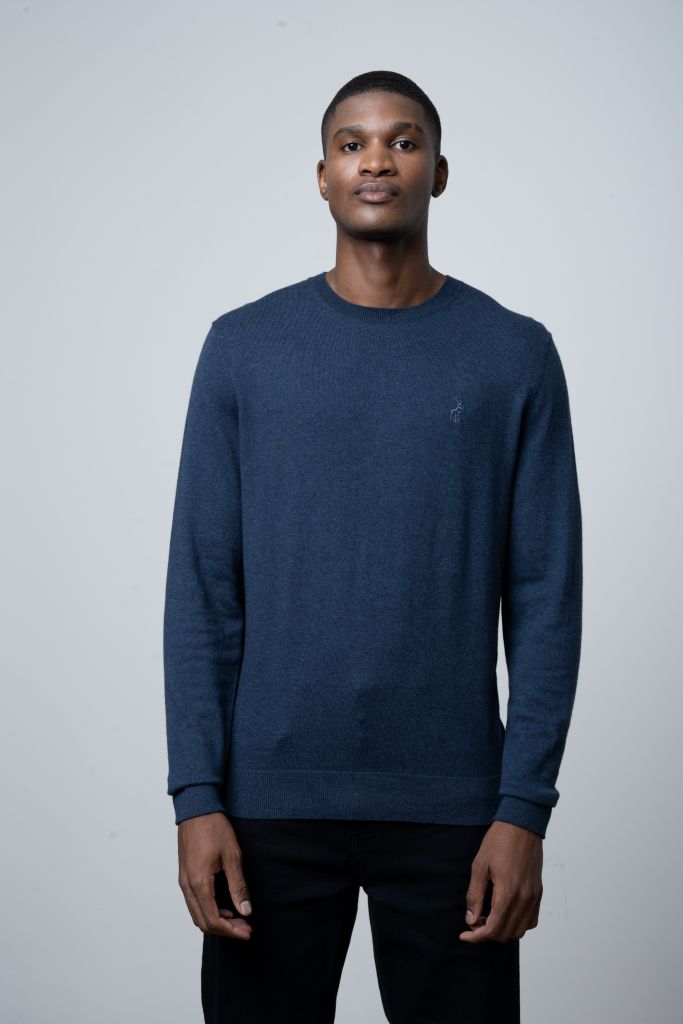 Premium Merino LS Knit in Navy