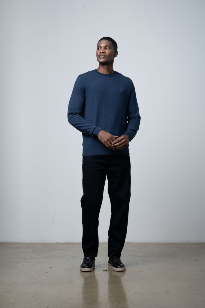 Premium Merino LS Knit in Navy