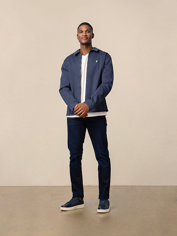 Cotton Harrington Jacket in Navy