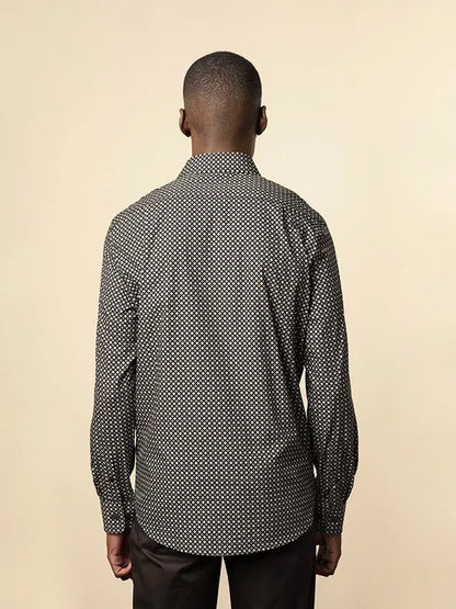 Printed Long Sleeve Shirt in Black Floral