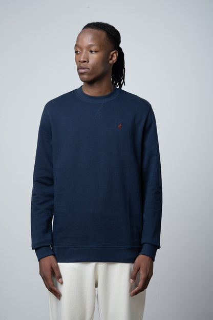 Long Sleeve Sweat Top in Navy