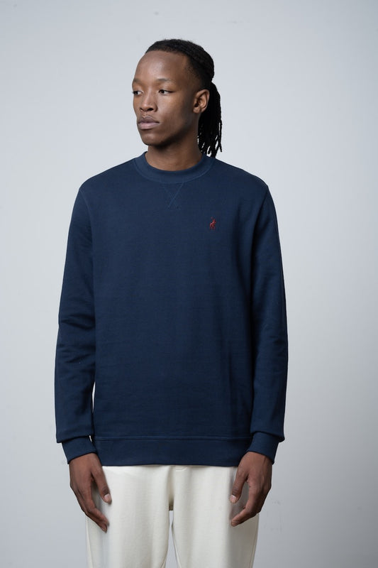 Long Sleeve Sweat Top in Navy