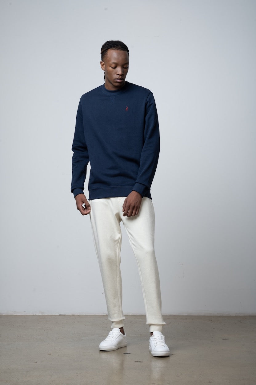 Long Sleeve Sweat Top in Navy