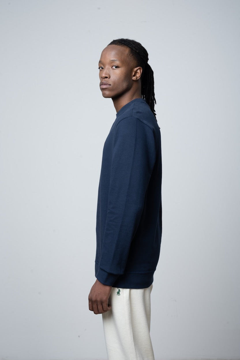Long Sleeve Sweat Top in Navy