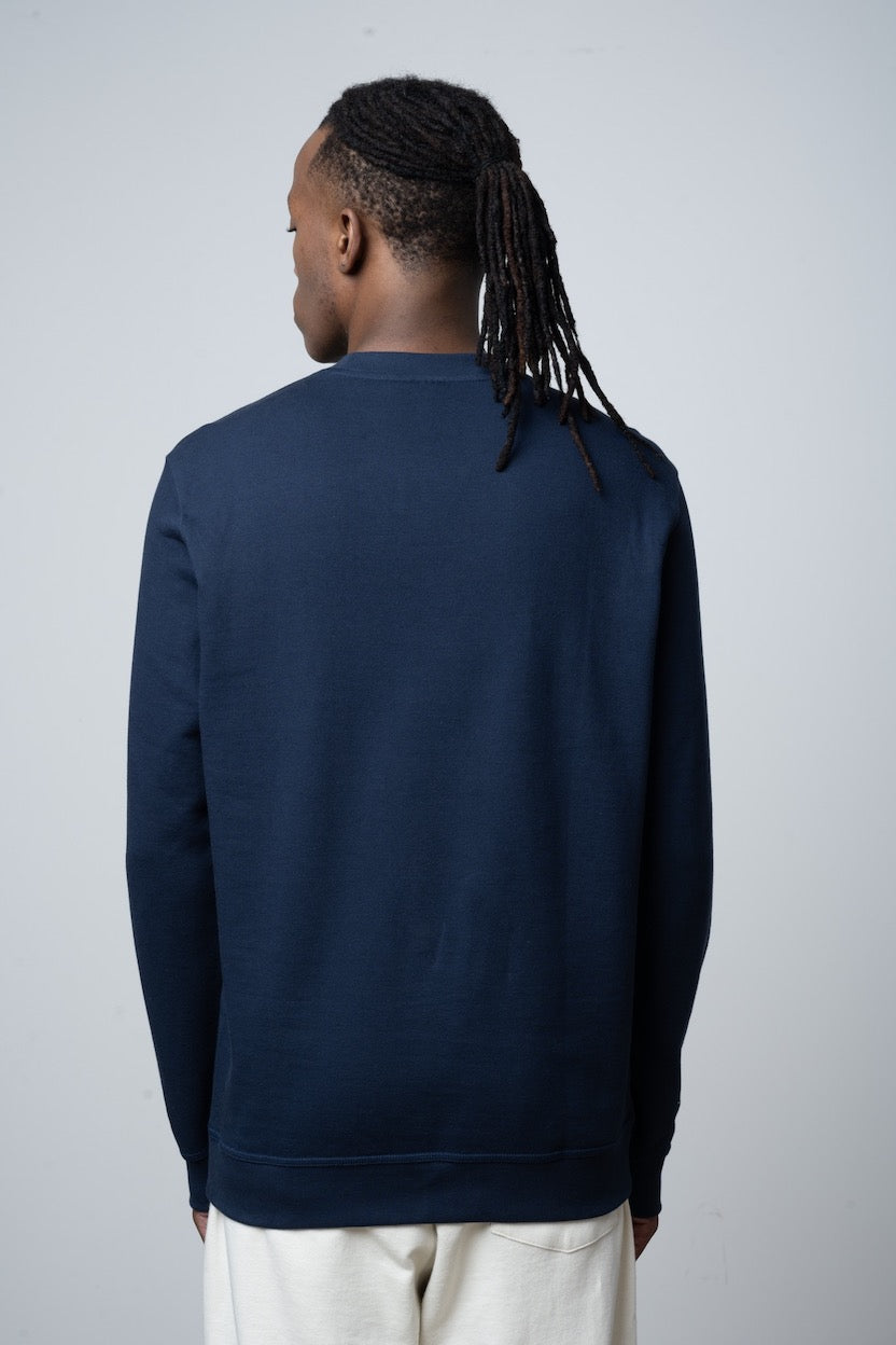 Long Sleeve Sweat Top in Navy