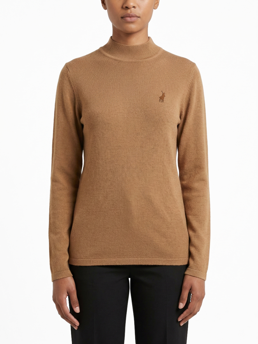 Amelia Mock Neck Knit in Stone
