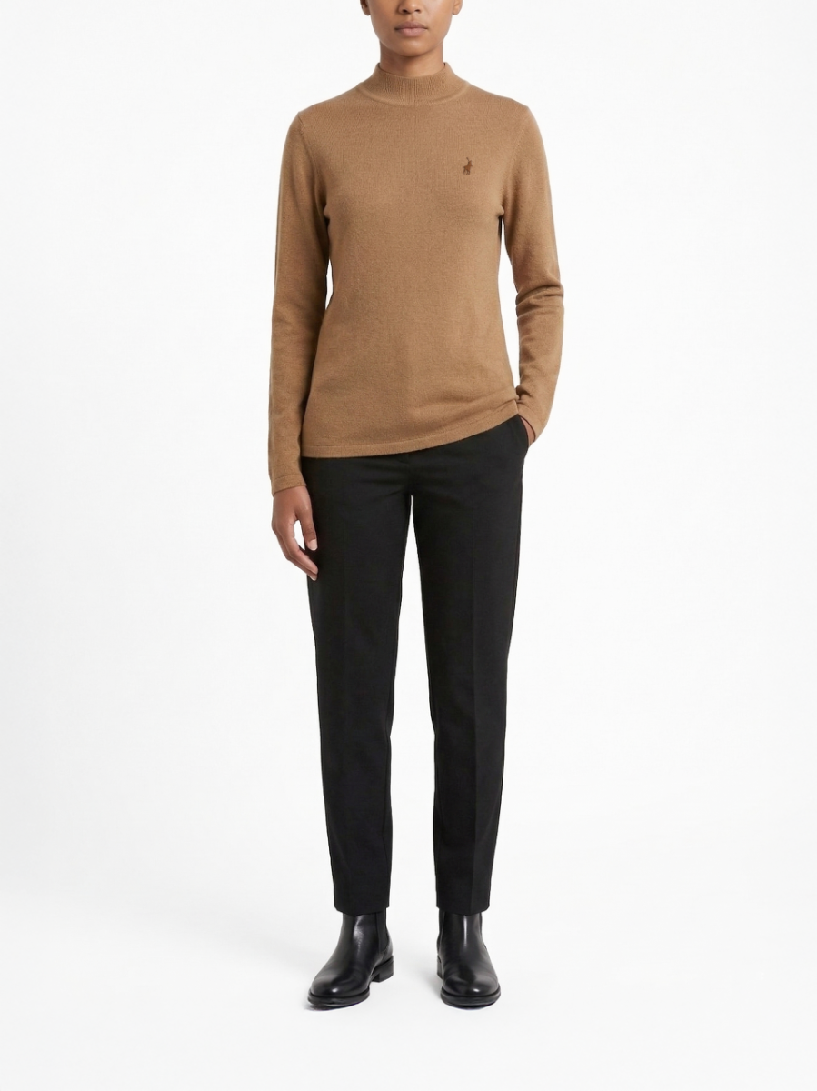 Amelia Mock Neck Knit in Stone