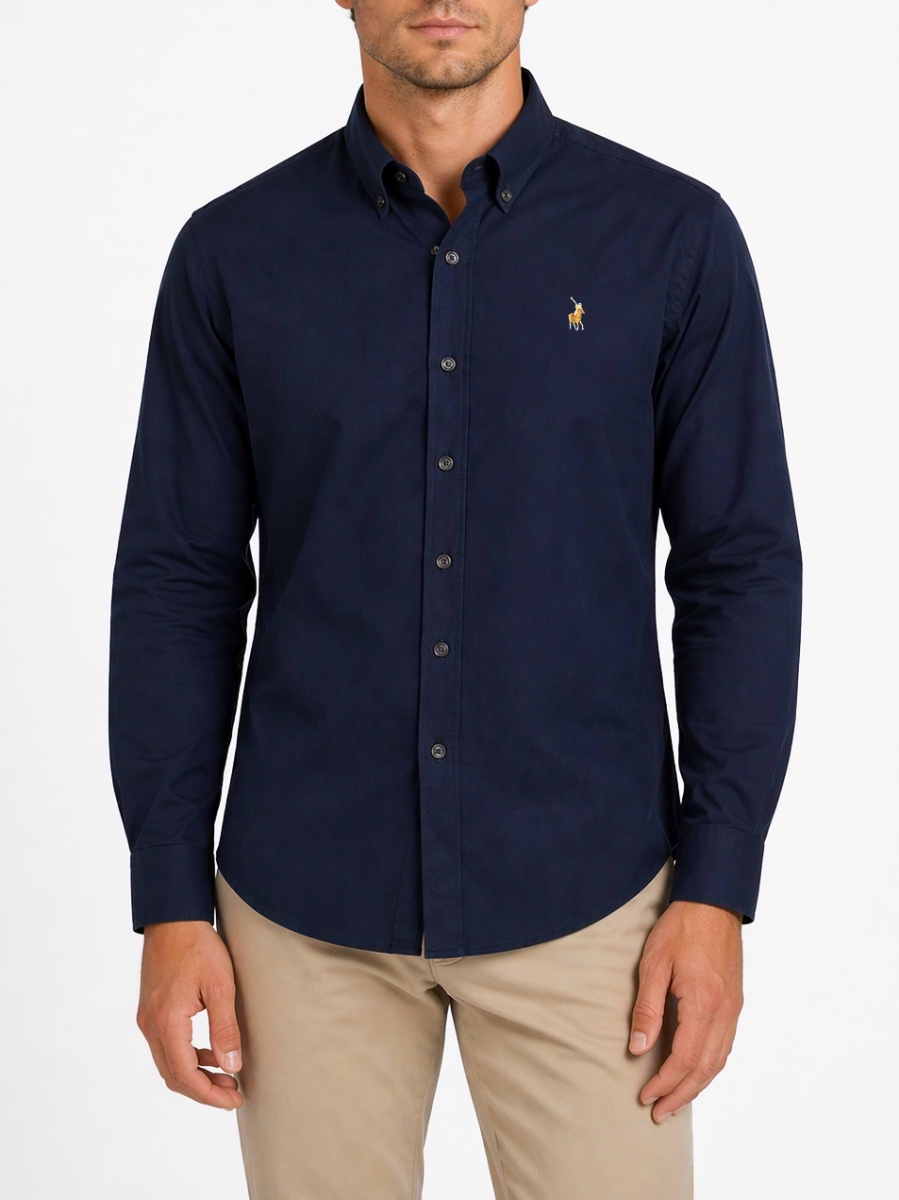 Classic Oxford Long Sleeve Shirt in Navy