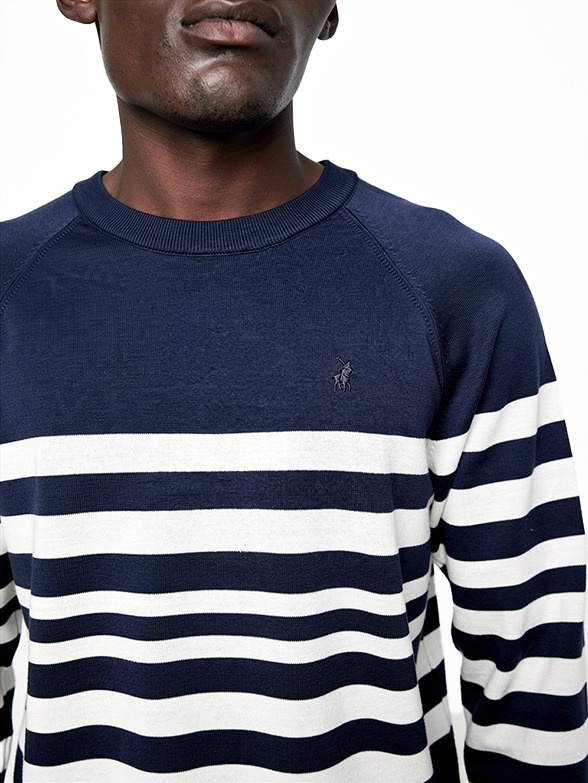 Stripe Long Sleeve Knit in Navy / White