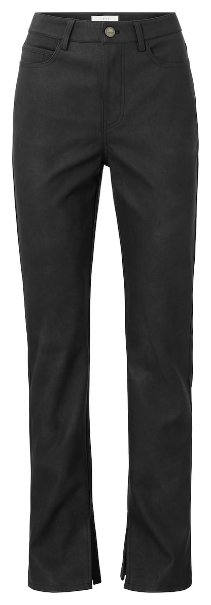 Faux Nubuck Leather Trousers in Anthracite Melange