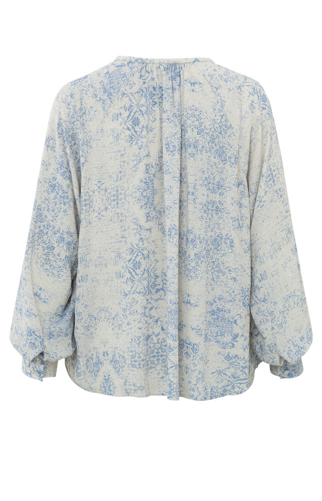 V-Neck Blouse in Wind Chime Beige
