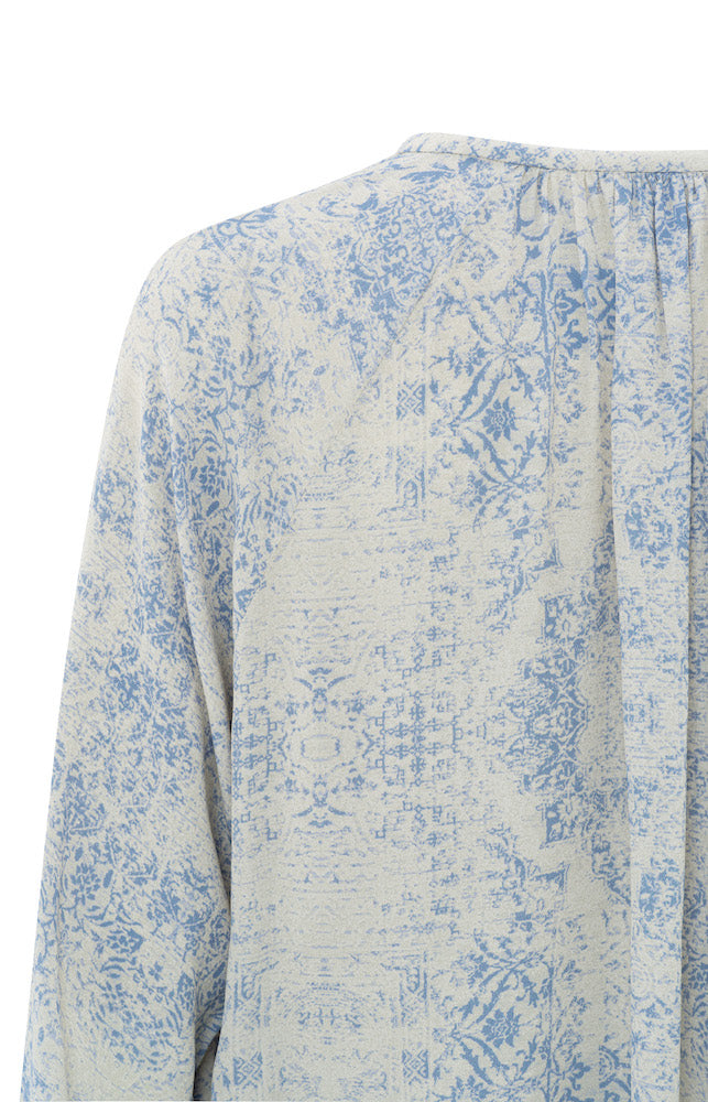 V-Neck Blouse in Wind Chime Beige