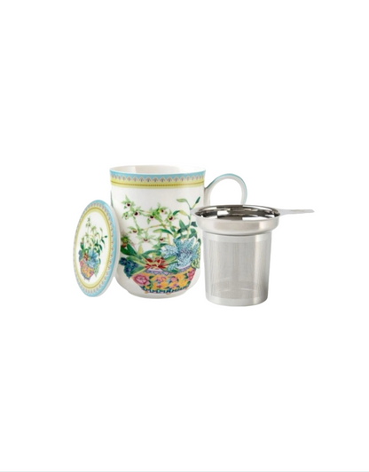 Gabby Malpas Jardin Mug with Infuser in Orchid